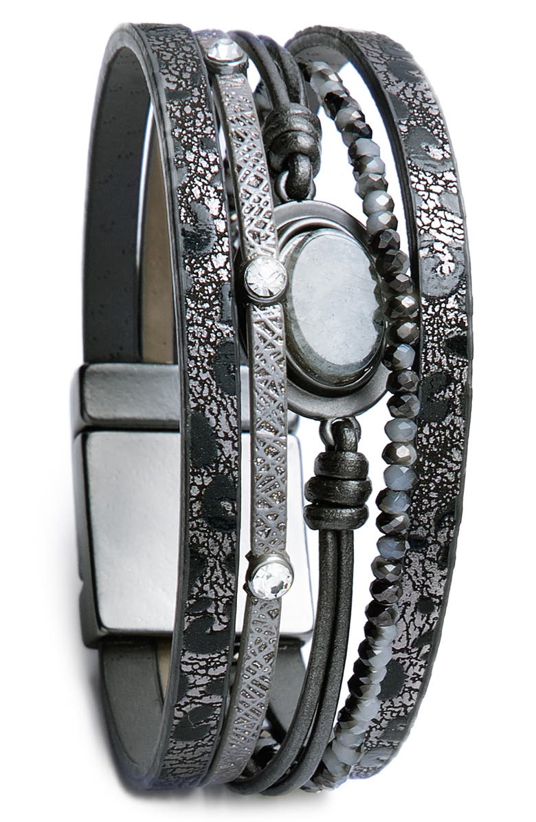 SAACHI Leather Bracelet, Alternate, color,