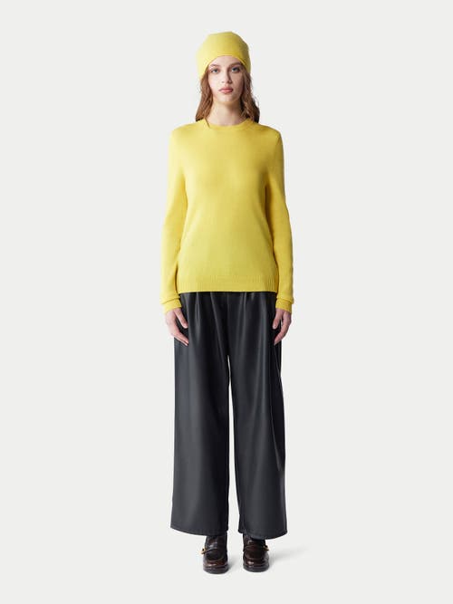 Gobi Mongolian Cashmere Cashmere Hat And Sweater Set In Maize