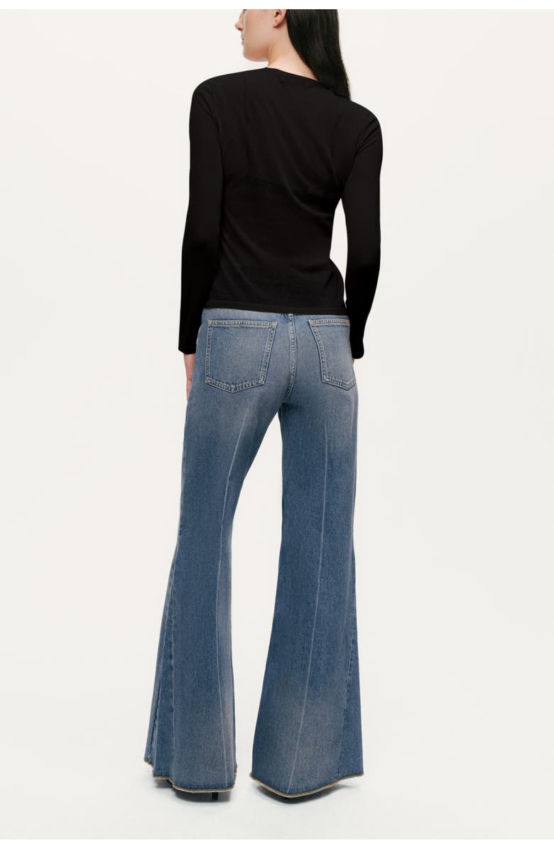 Nocturne Sheer Crew-Neck Mesh Top, Alternate, color, Black