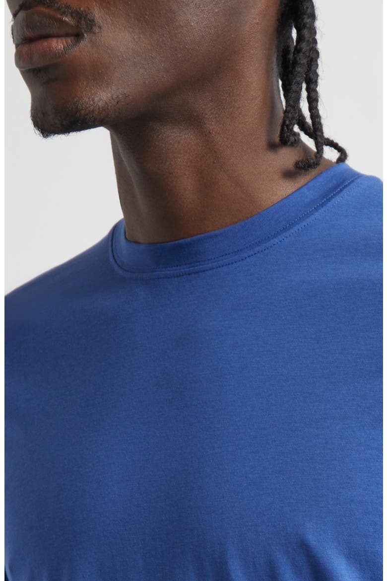 Short Sleeve Lyocell & Cotton Crewneck T-Shirt, Alternate, color, PRUSSIAN BLUE