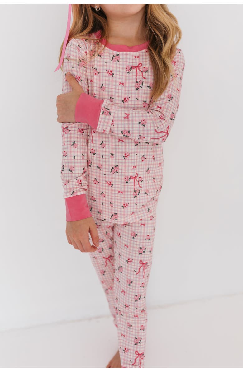 In My Jammers Charlotte Two-Piece Sleepwear Set, Alternate, color, Pink Floral Plaid