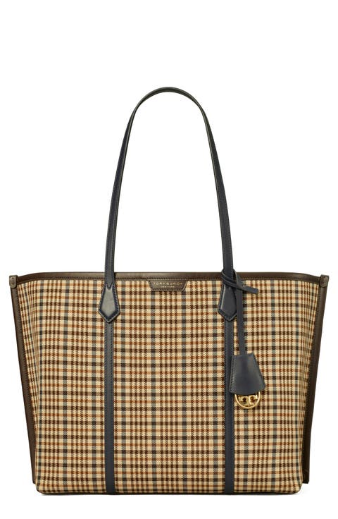 Perry Plaid Triple Compartment Tote