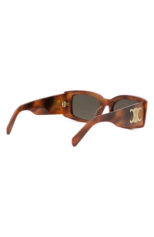 Celine Maxi Triomphe Rectangle Sunglasses In Blonde Havana/brown
