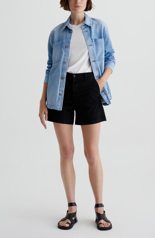 Ag Jude Stretch Twill Shorts In Sulfur Black