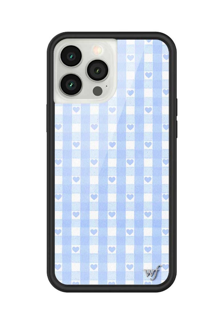 Gingham Hearts | Blue iPhone Case, Alternate, color, Blue