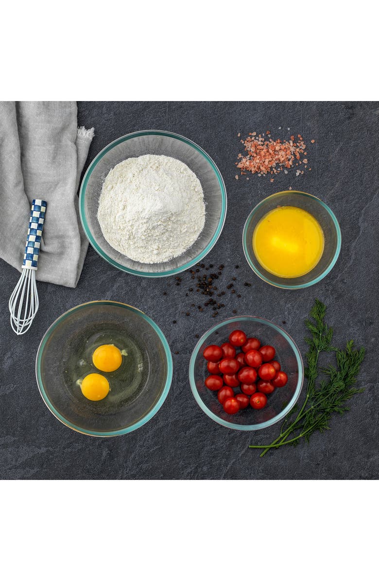 JoyJolt Set of 4 Thick Glass Mixing Bowls with Airtight Lids, Alternate, color, Black