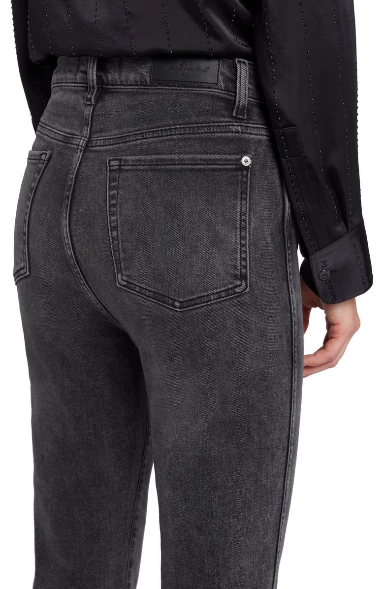 7 For All Mankind Frayed High Waist Slim Kick Flare Jeans, Alternate, color, Silent Night