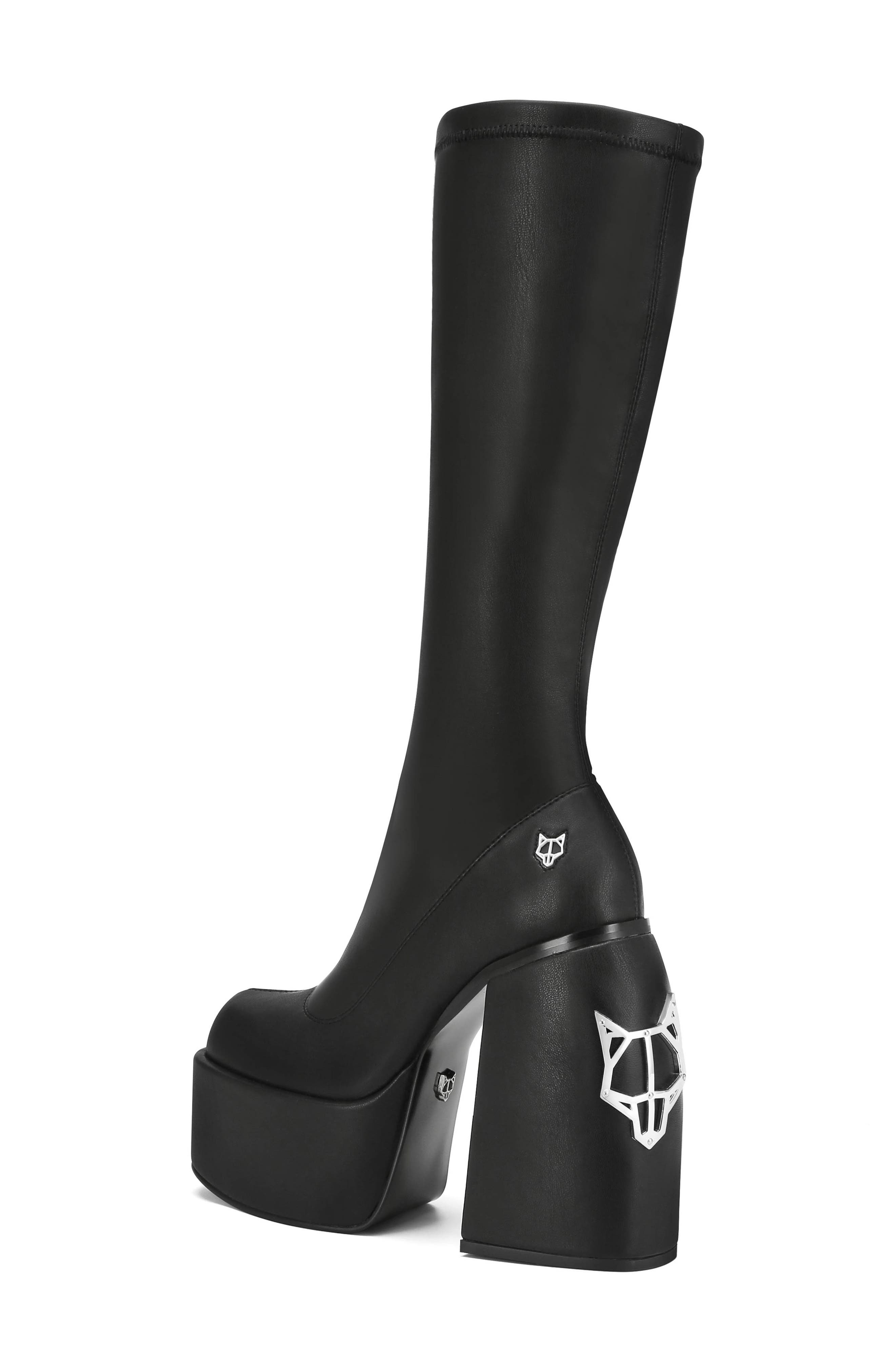 Spice Platform Tall Boot, Alternate, color, BLACK STRETCH