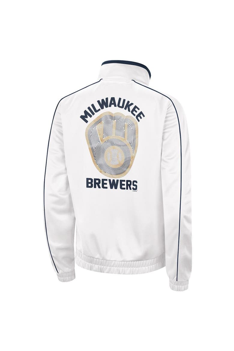 Women's G-III 4Her by Carl Banks White Milwaukee Brewers Gamer Full-Zip Track Jacket, Alternate, color, White