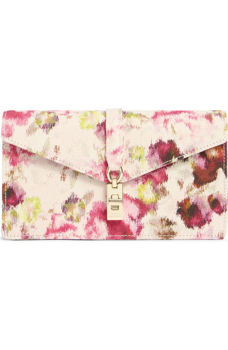 Stuart Weitzman Milan Love Letter Envelope Clutch, Main, color, Pink Multi