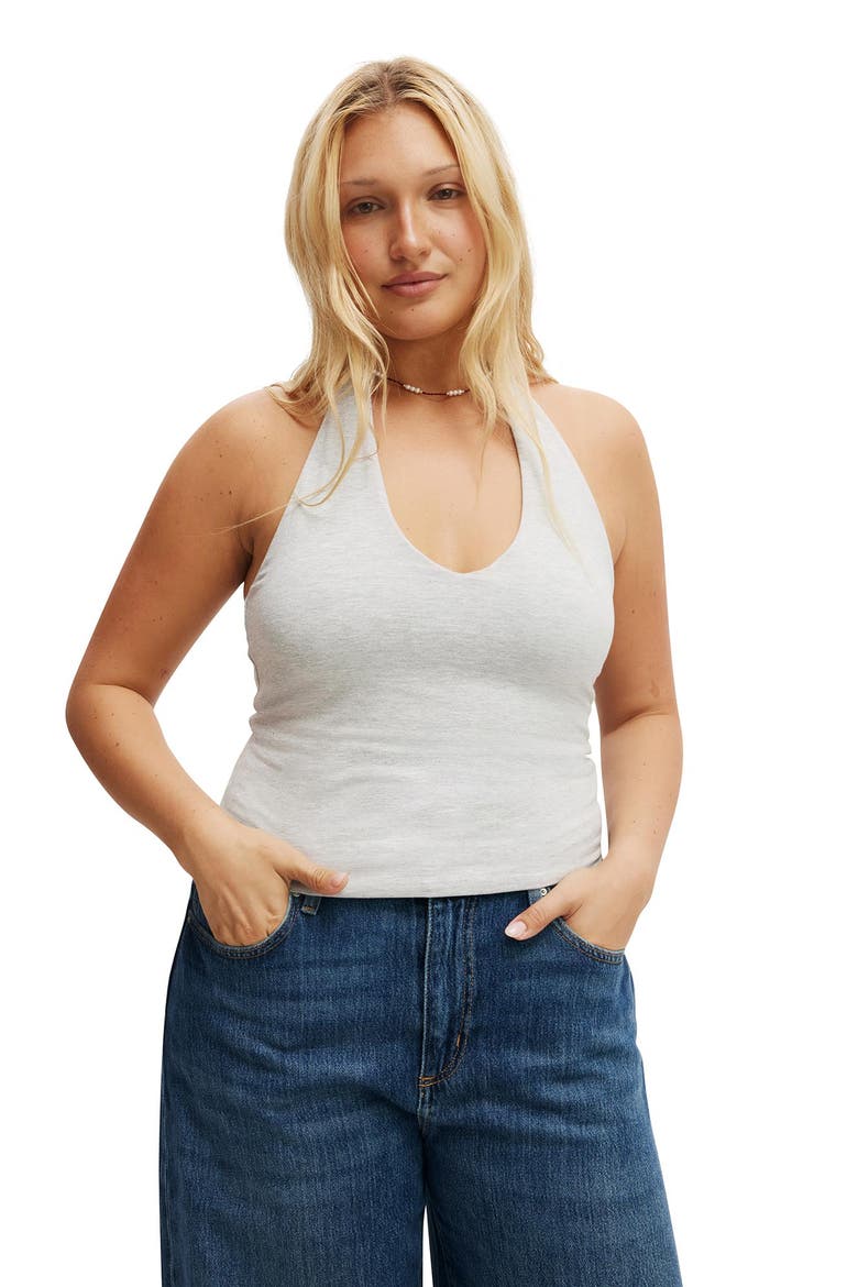 Women's All Day V Neck Halter, Alternate, color, Grey Marle