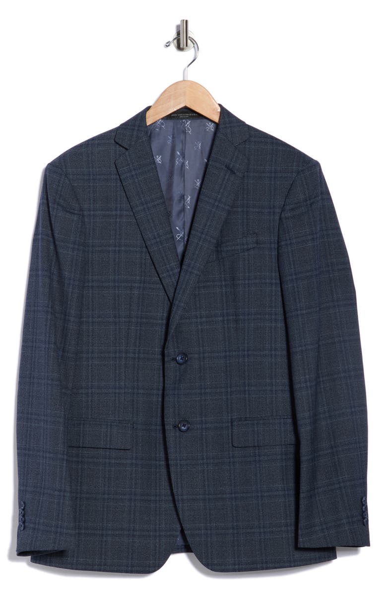John Varvatos Star USA Plaid Two-Button Sport Coat, Alternate, color, Grey