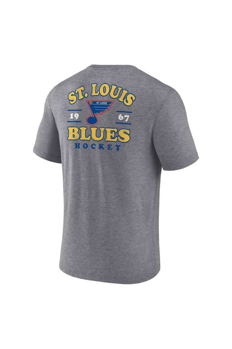 Men's Fanatics  Heather Gray St. Louis Blues Winger Tri-Blend T-Shirt, Alternate, color, Heather Gray