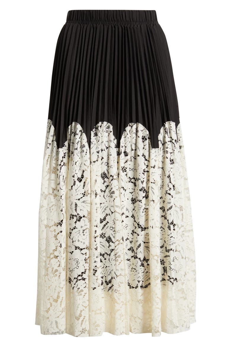 Renly Pleated Lace Skirt, Alternate, color, IVORY