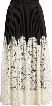 NIKKI LUND Renly Pleated Lace Skirt