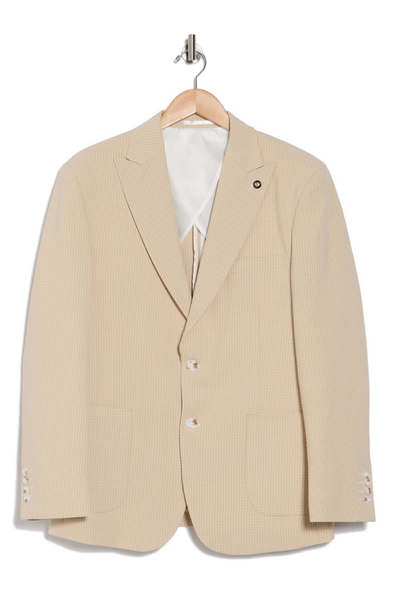 Slim Fit Seersucker Blazer, Alternate, color, BEIGE