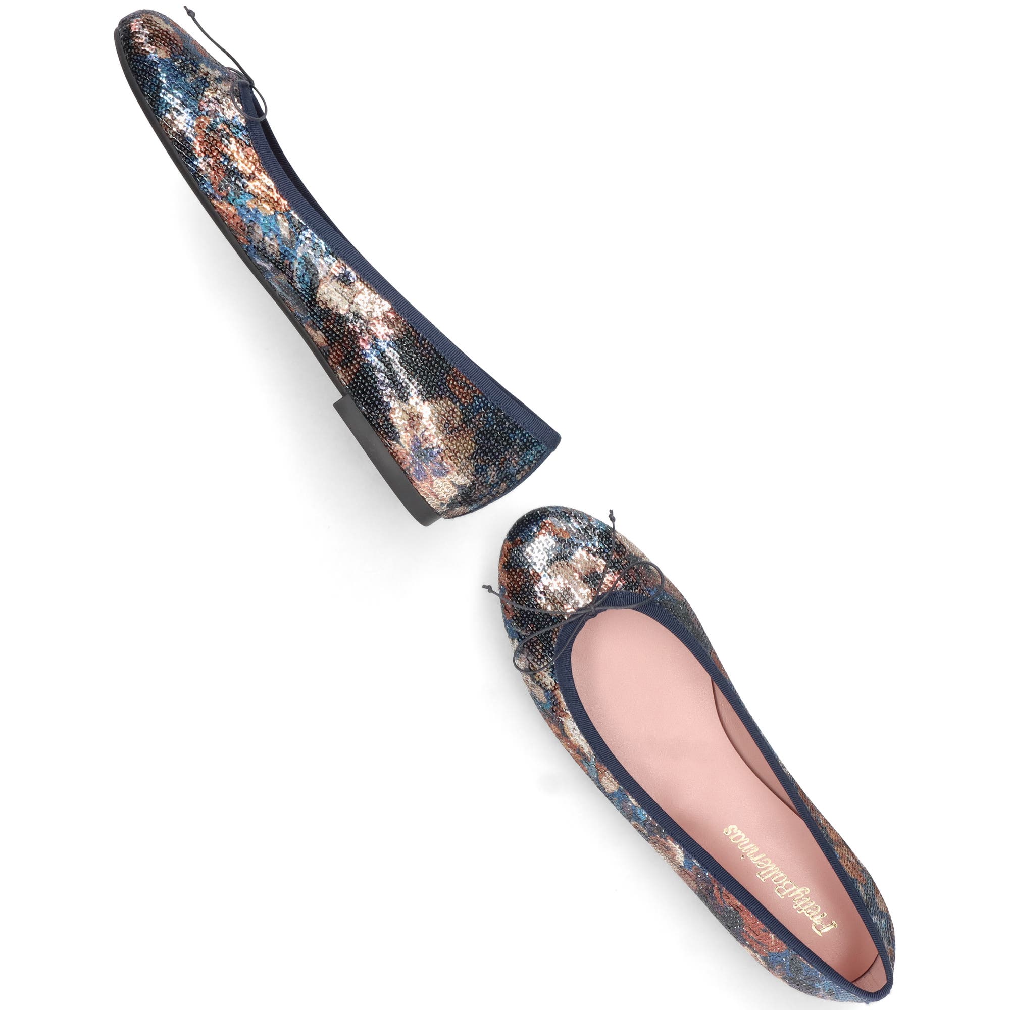 Pretty Ballerinas Round toe textile ballet flat, Alternate, color, Blue And Tan