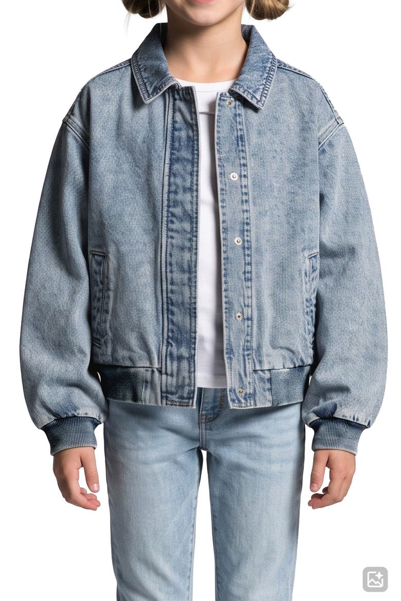 Denim Bomber Jacket, Alternate, color, LIGHT WASH
