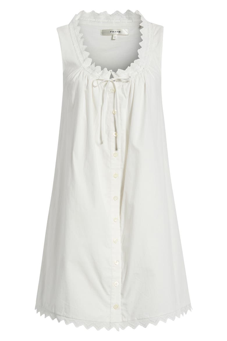 The Serene Eyelet Trim Cotton Minidress, Main, color, WHITE