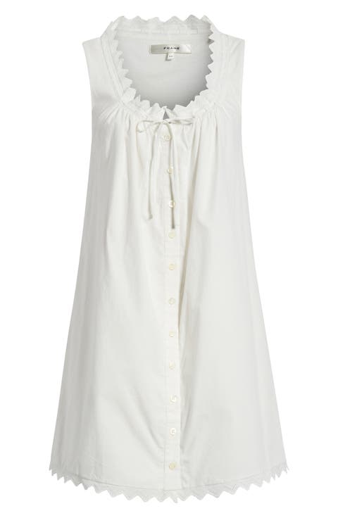 The Serene Eyelet Trim Cotton Minidress