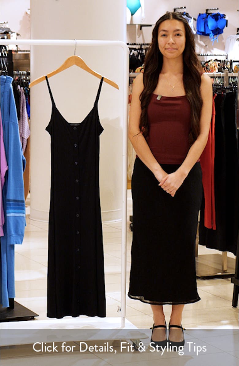 Rib Button Front Nightgown, sales video thumbnail