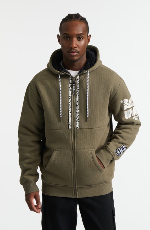 Ecko Unltd. Birth Year Faux Shearling Hoodie in Olive  product