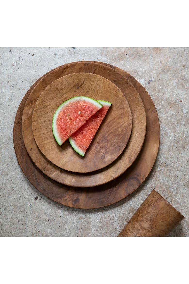 Teak Dinner Plate, Alternate, color, Natural