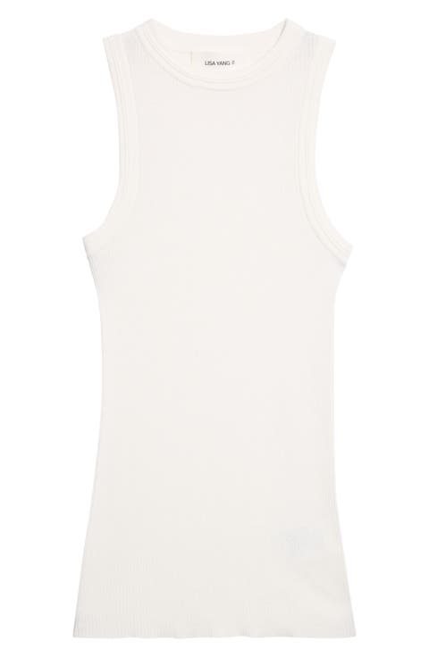 Amya Ribbed Cotton & Cashmere Sleeveless Sweater