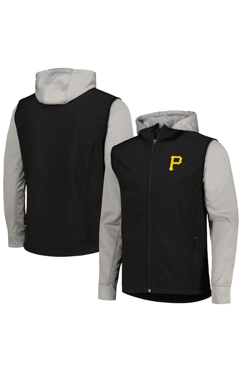 DUNBROOKE Men's Dunbrooke Black/Heather Gray Pittsburgh Pirates Alpha Full-Zip Jacket, Main, color, Black