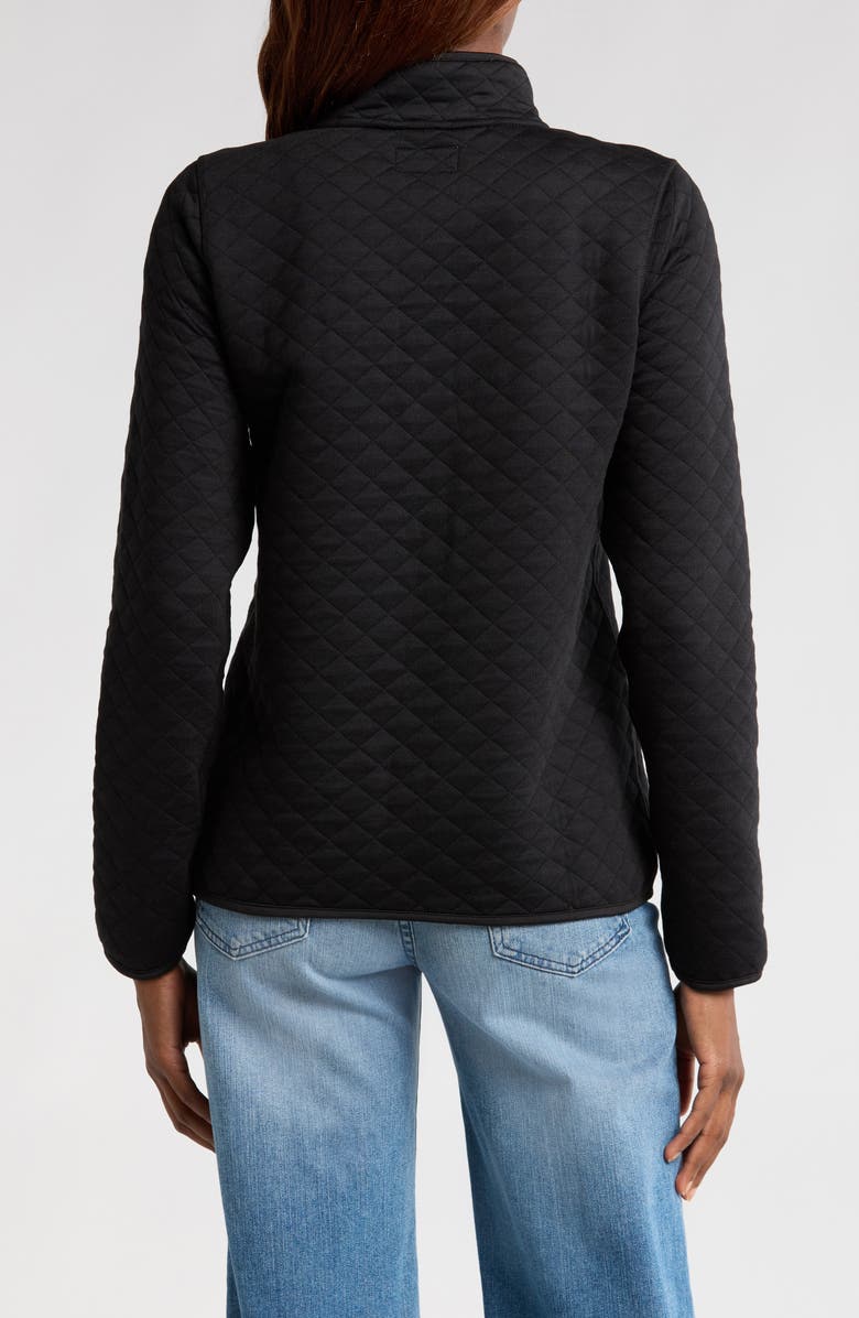 Marine Layer Corbet Quilted Quarter Zip Pullover, Alternate, color, Black Heather