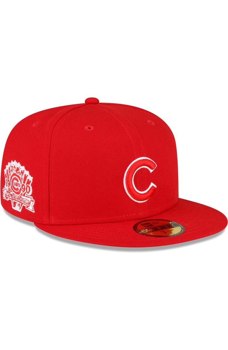 New Era Men's New Era Red Chicago Cubs Sidepatch 59FIFTY Fitted Hat, Main, color,