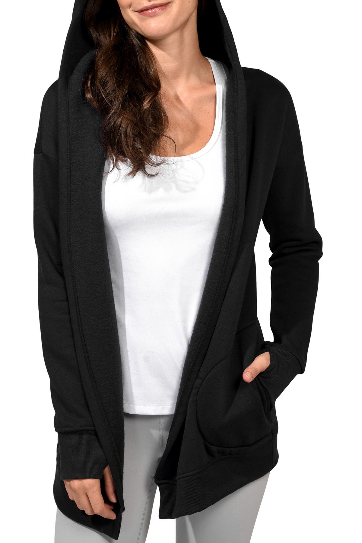 90 DEGREE BY REFLEX Heavy Fleece Open Front Cardigan | Nordstromrack