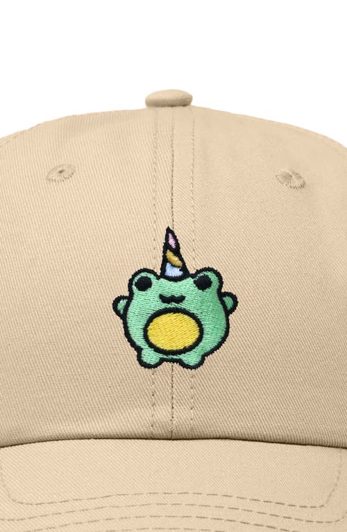 Dalix Froggy Unicorn Embroidered Cap In Khaki