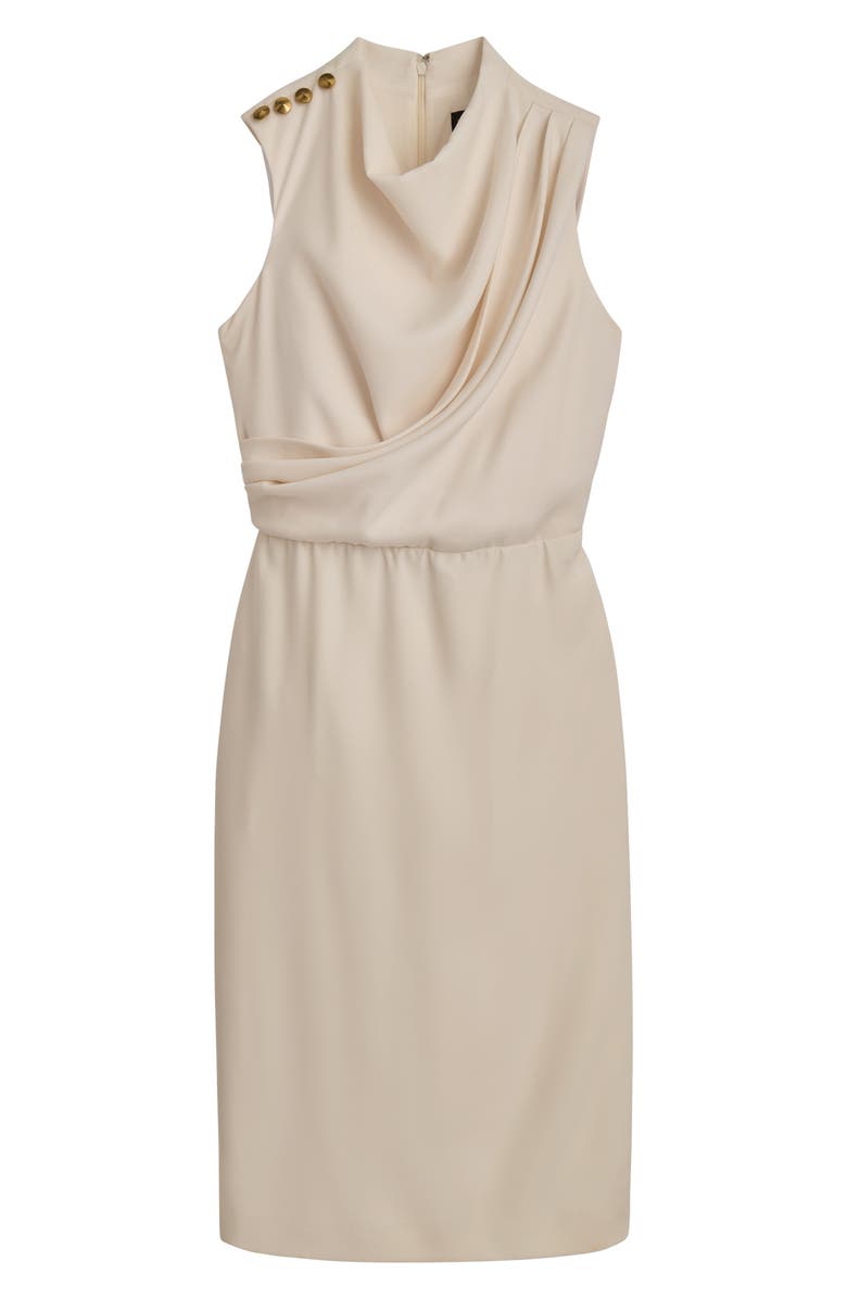 Donna Karan New York Sleeveless Cowl Neck Faux Wrap Dress, Alternate, color, Pristine