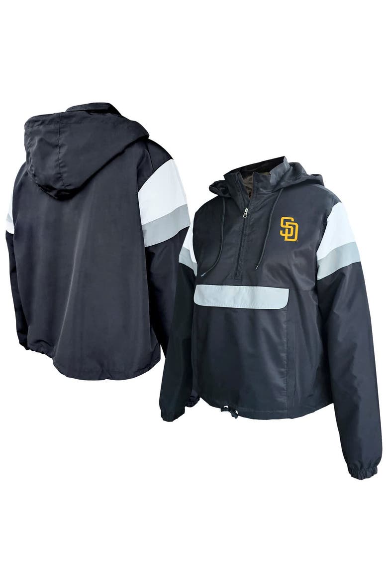 Women's Profile Black San Diego Padres Plus Size Anorak Hoodie Quarter-Zip Pullover, Main, color, Black