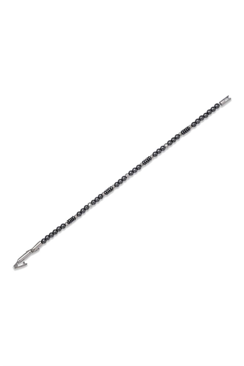 Storm Hematite Beaded Bracelet, Alternate, color, SILVER
