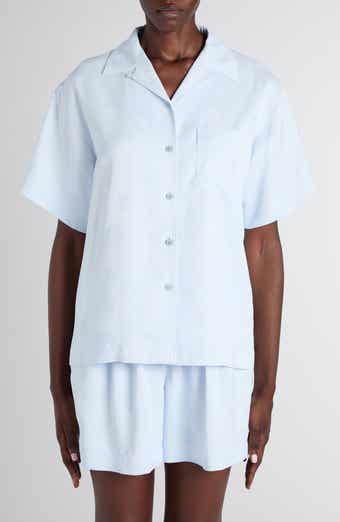 Skull Jacquard Satin Pajama Shirt