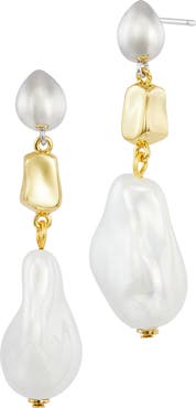 SAVVY CIE JEWELS Baroque Faux Pearl Drop Earrings