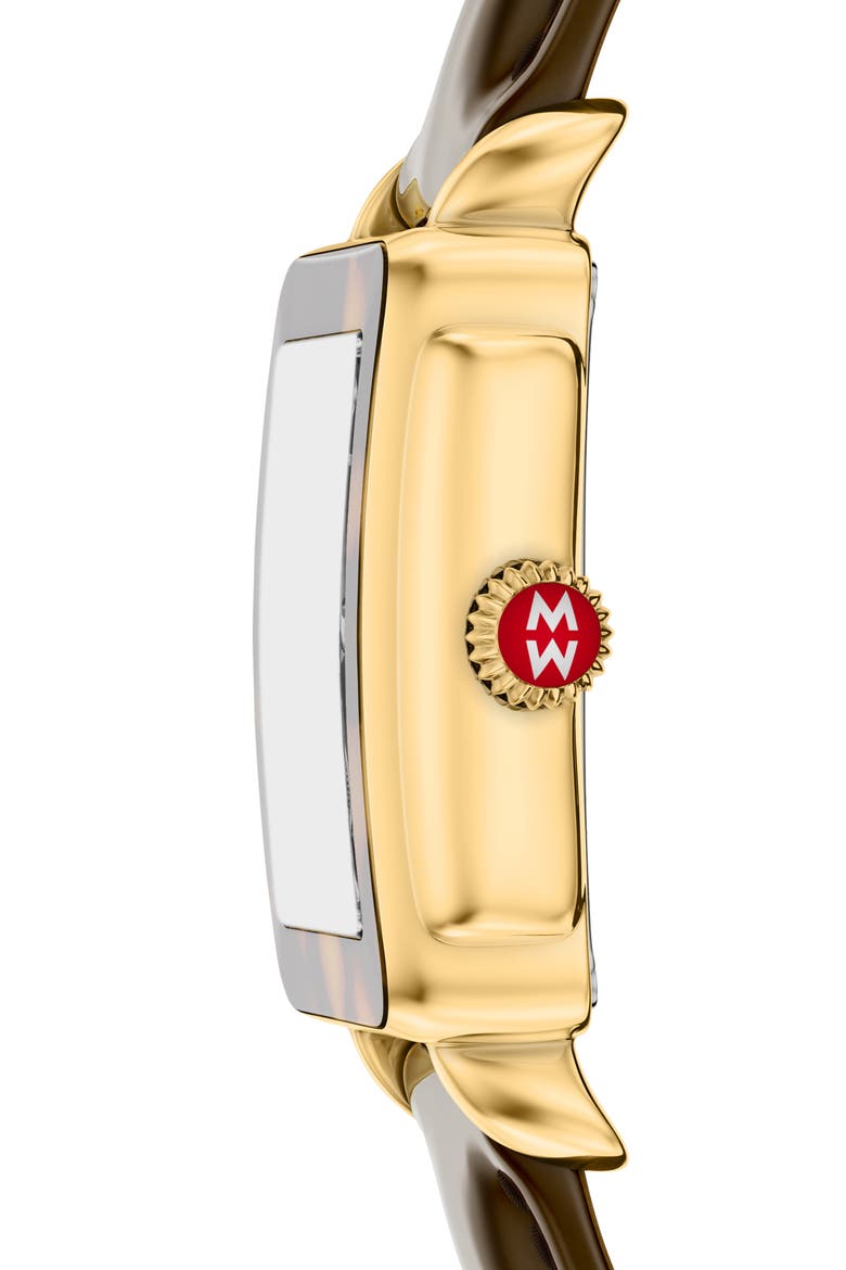 Deco Sport Mid Leather Strap Watch, Alternate, color, TORTOISE