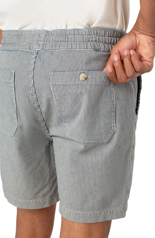 Liverpool Los Angeles Stripe Drawstring Shorts In Gray