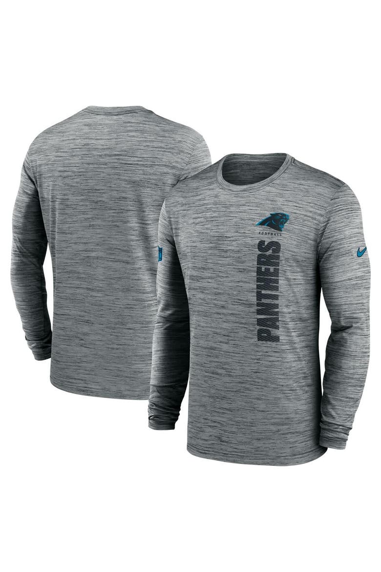 Men's Nike Gray Carolina Panthers 2024 Sideline Velocity Performance Long Sleeve T-Shirt, Alternate, color, Gray