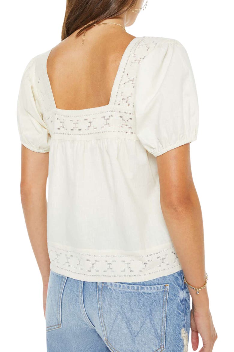 The Memory Lane Embroidered Trim Puff Sleeve Top, Alternate, color, EARLY BIRD