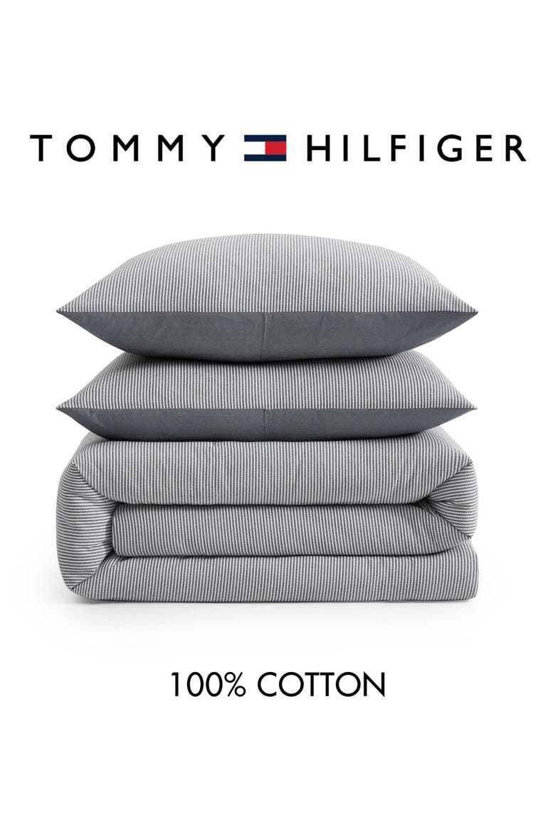 Sandbar Stripe Comforter & Shams Set, Alternate, color, DEEP BLUE