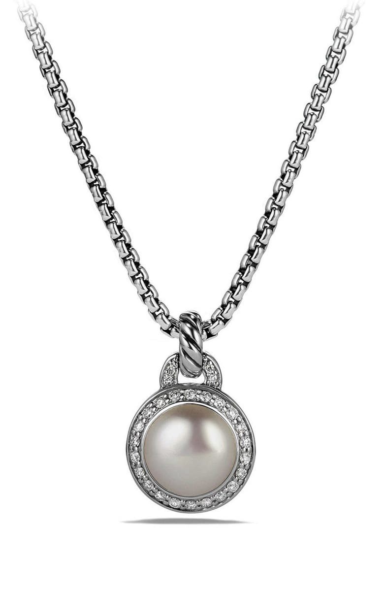 David Yurman Albion Petite Cerise Pendant Necklace with Pearl and Diamonds, Main, color, 