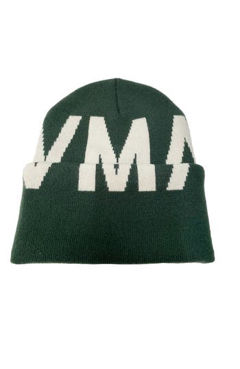 Hvman Logo Knit Beanie In Rain Forest