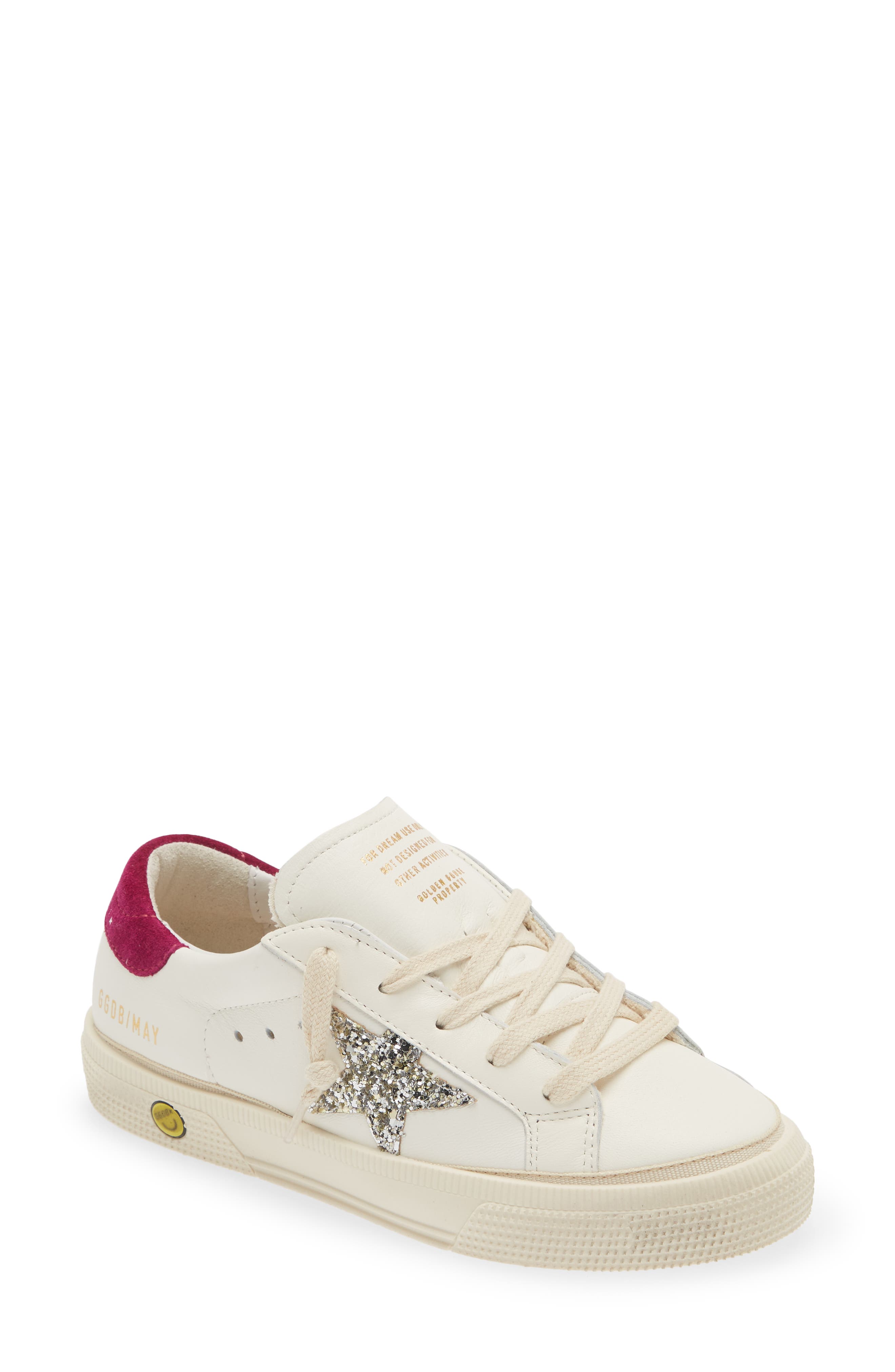 Golden Goose Kids' May Glitter Star Low Top Sneaker, Main, color, 