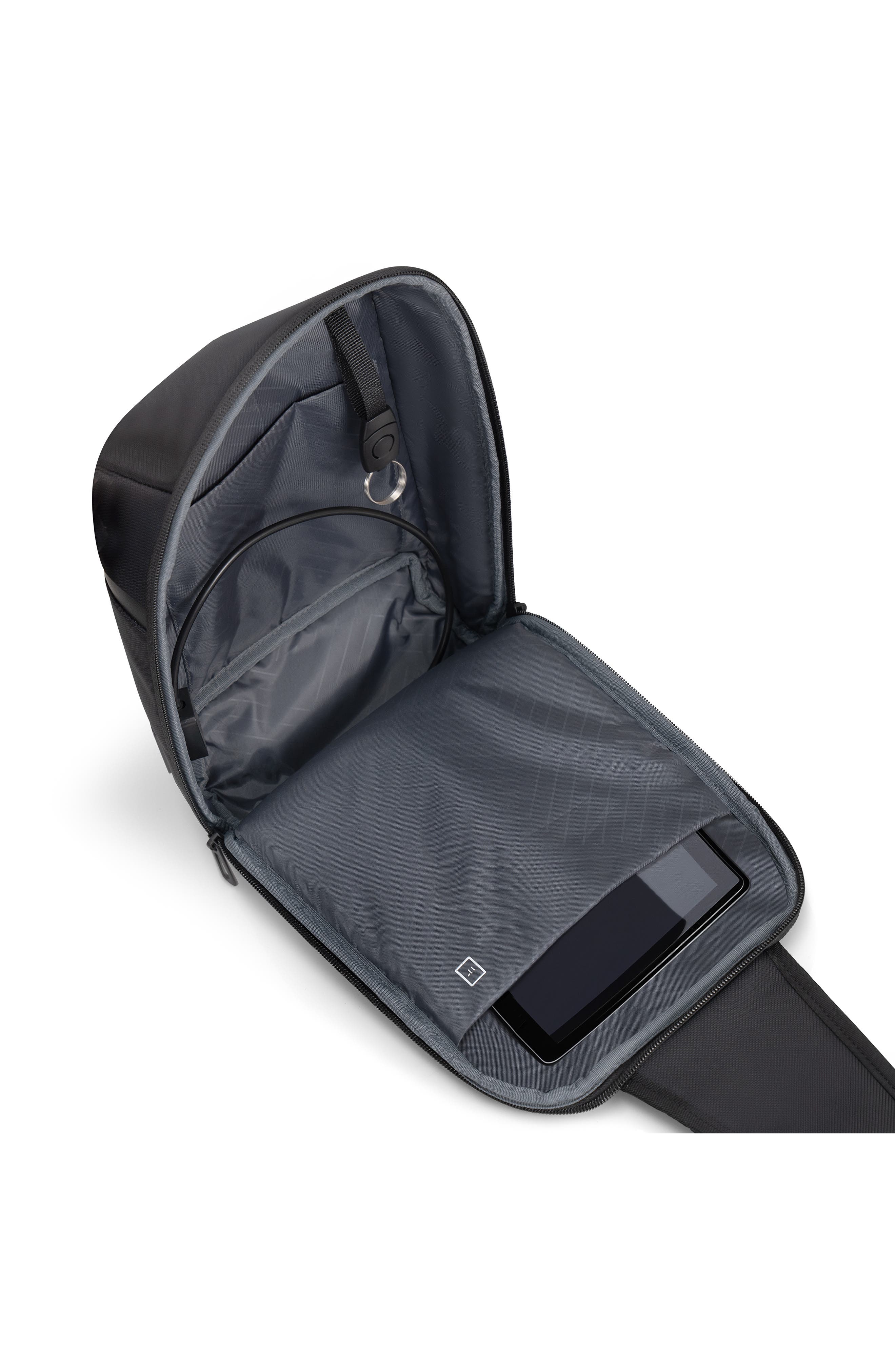 CHAMPS Onyx Waterproof Sling Bag, Alternate, color, Black