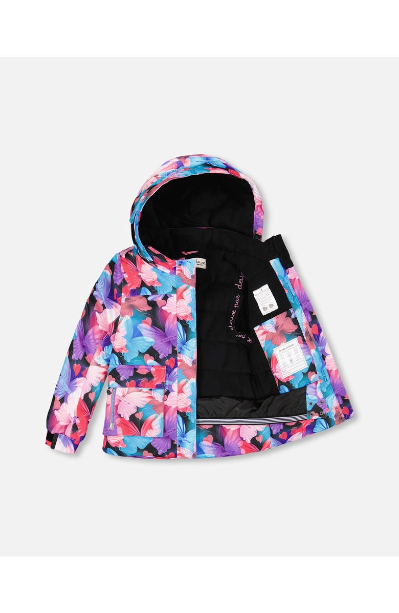 Deux par Deux Two-Piece Play Snowsuit with Butterfly Jacket, Main, color, Flash Coral