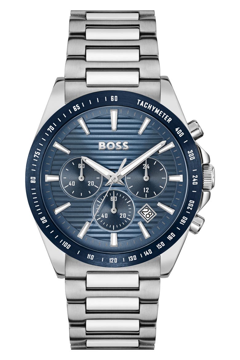 Strike Chronograph Bracelet Watch, 41mm, Main, color, BLUE