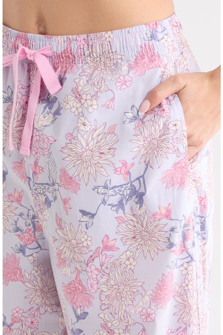 Cotton Poplin Pajama Pants, Alternate, color, PURPLE WILD FLOWER